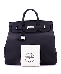 Pre-Owned Hermes Hac 40 Handbag Black Togo with Brushed Palladium Hardware