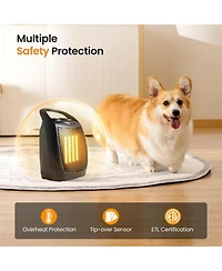 Zafro Portable Ceramic Space Heater, 750W/1500W Electric Heater with Thermostat, Overheat Protection, Quiet Fan for Home & Office