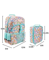 Colorful Rainbow Collage 2-Piece 16" Backpack & Lunch Kit Set