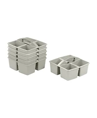 ECR4Kids 4-Compartment Medium Caddy, Grey, 6-Pack