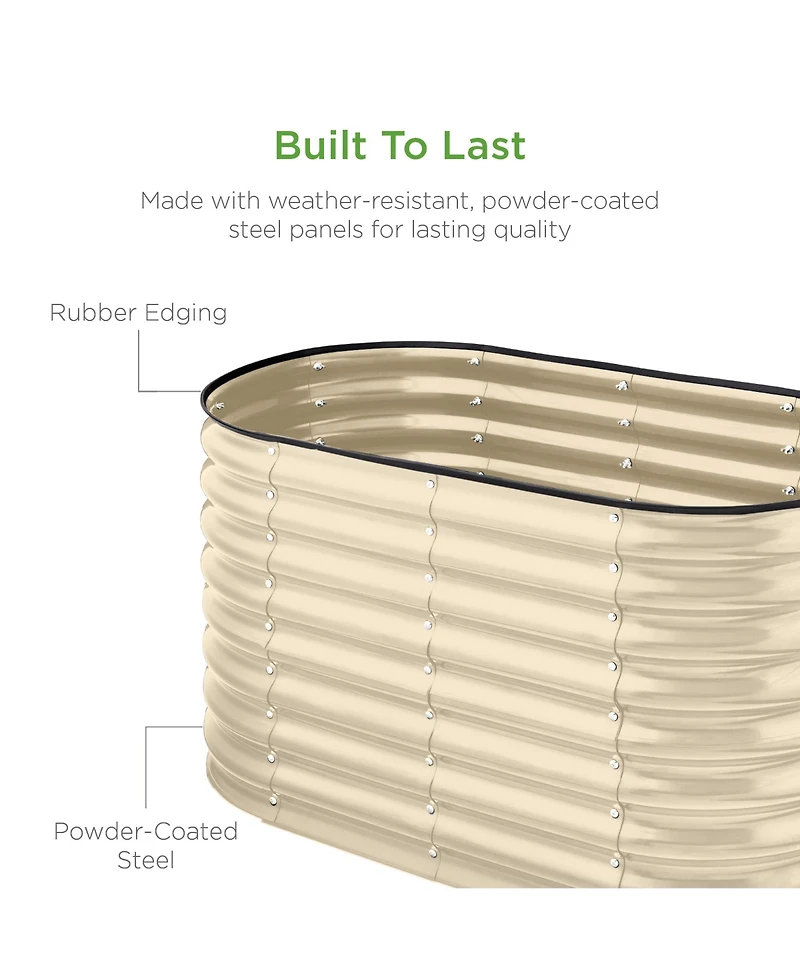 Best Choice Products 4x2x2ft Outdoor Raised Metal Oval Garden Bed, Planter Box for Vegetables, Flowers