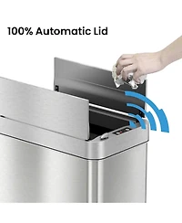 iTouchless Stainless Steel Wings Lid Sensor Kitchen Trash Can with AbsorbX Odor Filter