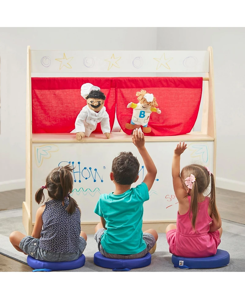 ECR4Kids SoftZone Floor Cushions, Round, Blue, 6-Piece