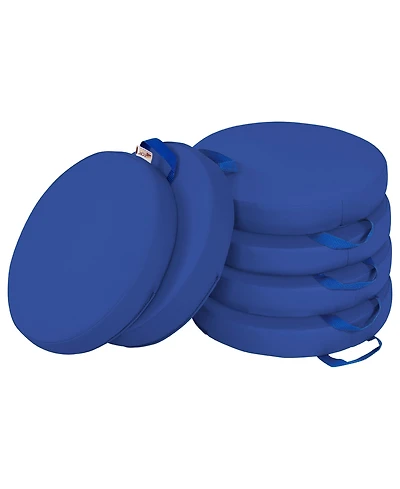 ECR4Kids SoftZone Floor Cushions, Round, Blue, 6-Piece