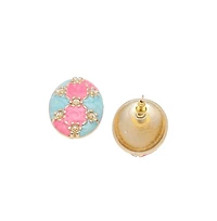 Sohi Oval-Block Stud Earrings