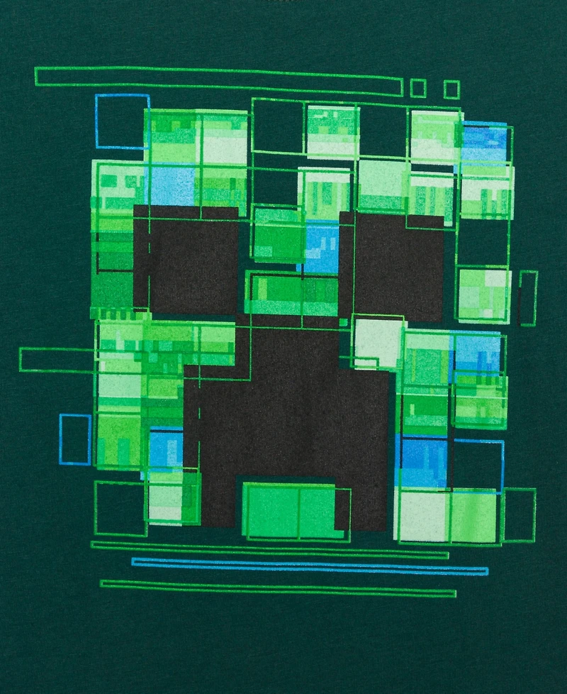 Minecraft Little and Big Boys Creeper Glitch T-Shirt