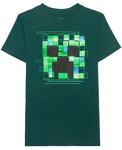 Minecraft Little and Big Boys Creeper Glitch T-Shirt