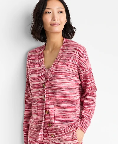 State of Day Women's Multicolored Rib-Knit Cardigan, Macy's Exclusive