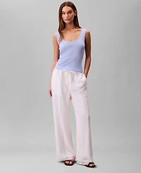 Calvin Klein Women's Multi-Stripe Textured Wide-Leg Pants