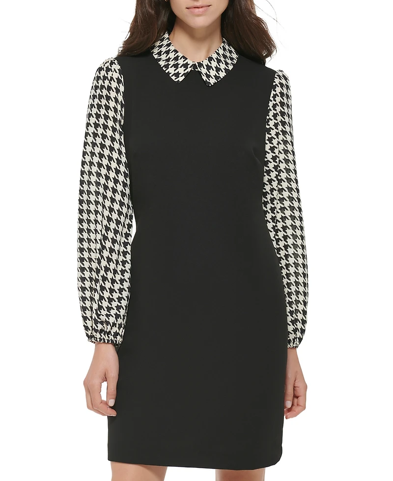 Tommy Hilfiger Women's Collared Long-Sleeve Shift Dress