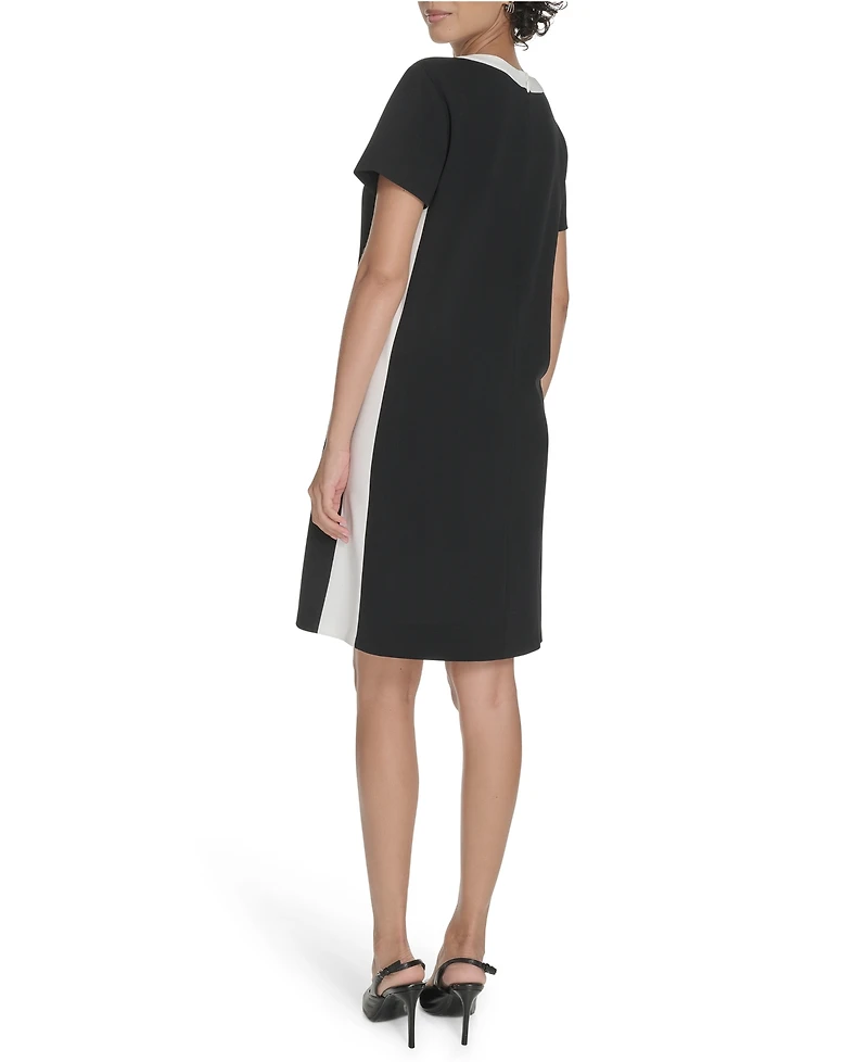 Tommy Hilfiger Women's Short-Sleeve Scuba Crepe Shift Dress