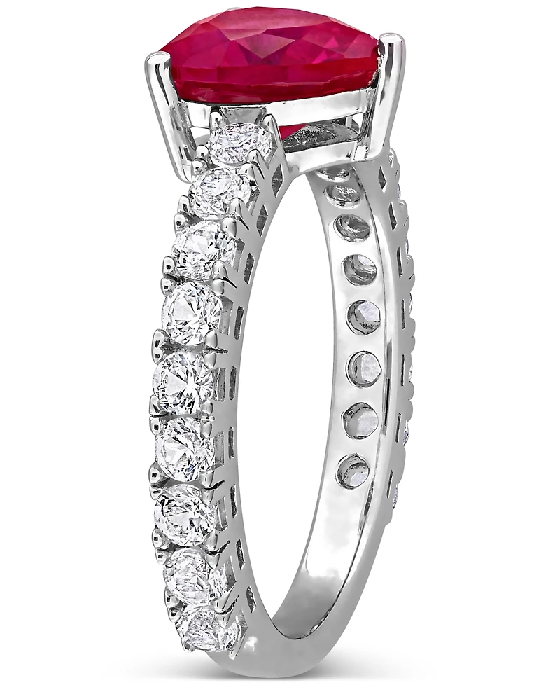 Ruby (3/4 ct. t.w.) & White Sapphire (1 Band Sterling Silver