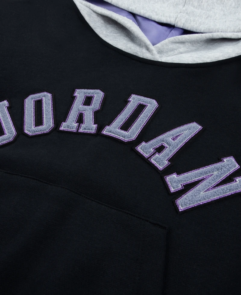 Jordan Big Girls Blue Jeans and Bling Pullover Hoodie