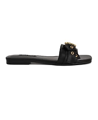 Nine West Women's Missj Buckle Slip-On Flat Sandals