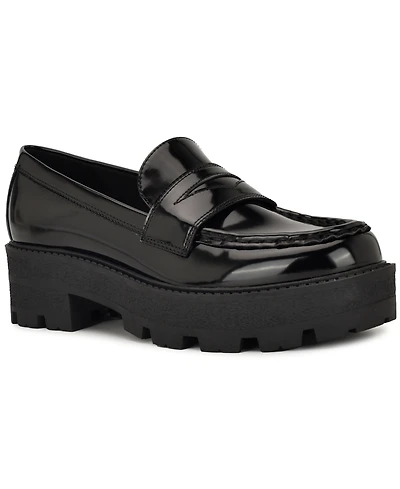 Nine West Women's Keram Chunky Lug Sole Penny Loafers