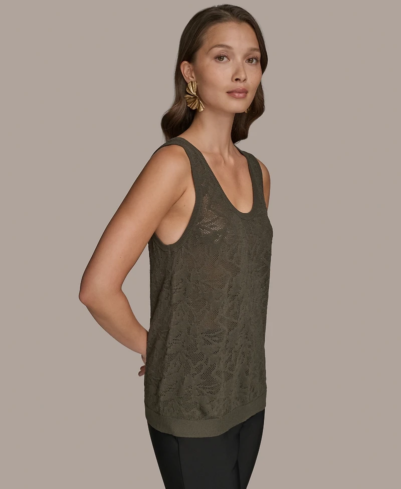 Donna Karan New York Women's Sleeveless Pointelle-Knit Tank Top
