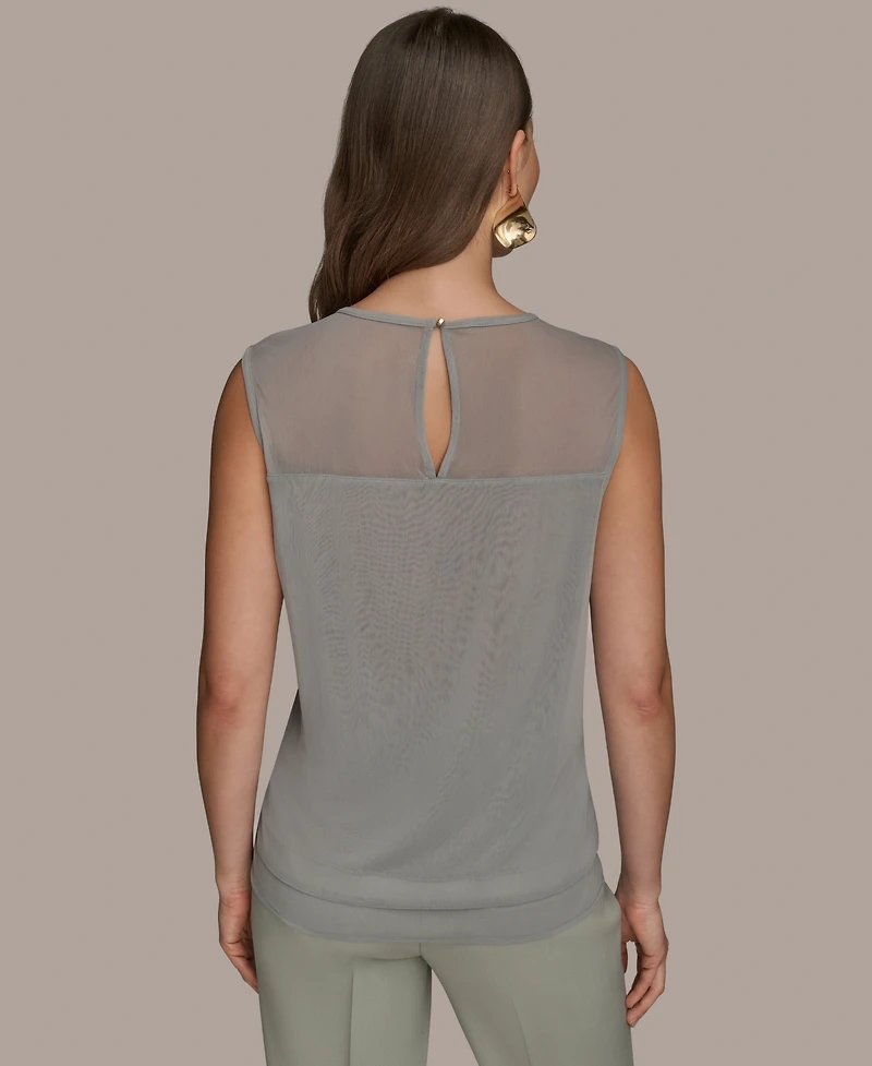Donna Karan New York Women's Sleeveless Beaded Mesh Top