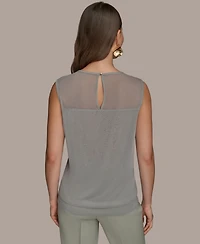 Donna Karan New York Women's Sleeveless Beaded Mesh Top
