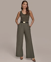 Donna Karan New York Women's City Bi-Stretch Pleated Wide-Leg Pants