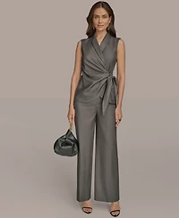 Donna Karan New York Women's Sleeveless Pinstripe Wrap Vest