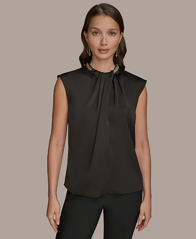 Donna Karan New York Women's Cap-Sleeve Twist-Neck Top