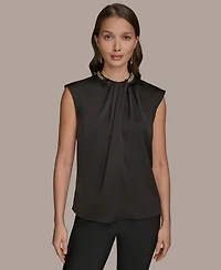 Donna Karan New York Women's Cap-Sleeve Twist-Neck Top