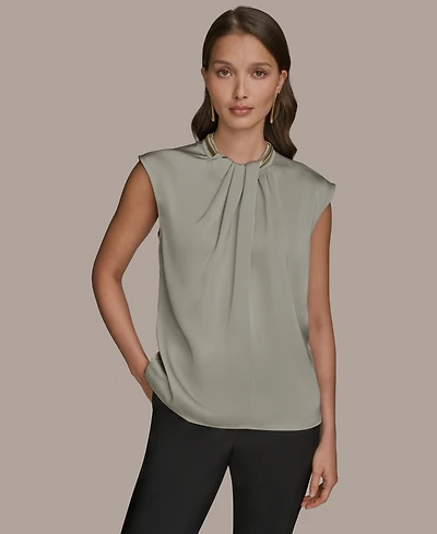 Donna Karan New York Women's Cap-Sleeve Twist-Neck Top
