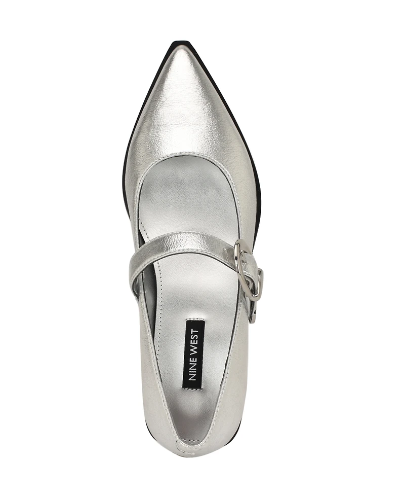 Nine West Women's Katrel Mary Jane Pointy Toe Flats