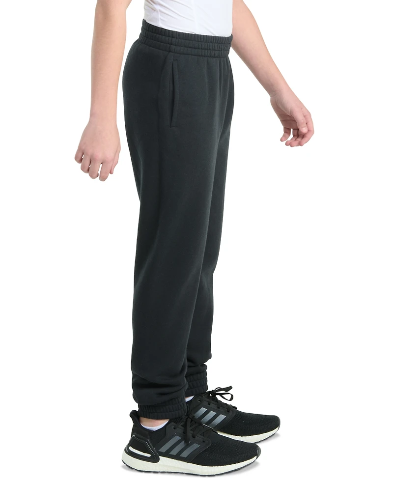 adidas Big Boys Elastic-Waistband Essential Logo Fleece Jogger Pants