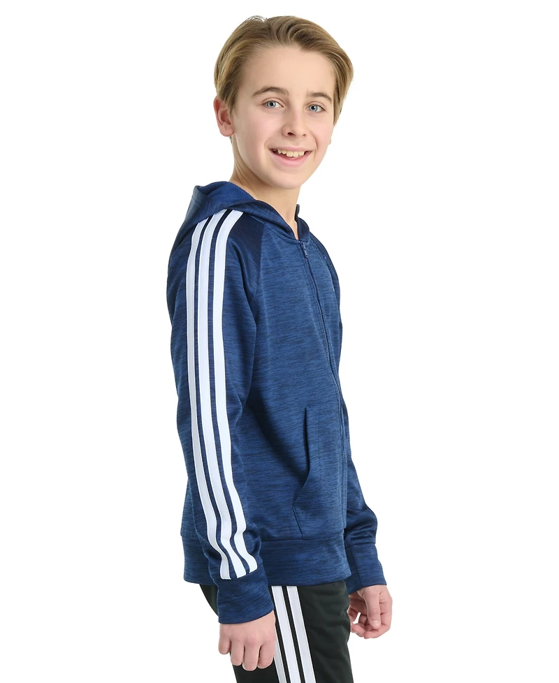 adidas Big Boys Long-Sleeve Full-Zip Training Essential 3-Stripe Jacket