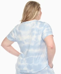 White Mark Plus Short Sleeve and Capri Lounge Set