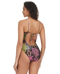 Bar Iii Women's Safari Heat Shirred One-Piece Swimsuit, Exclusively at Macy's