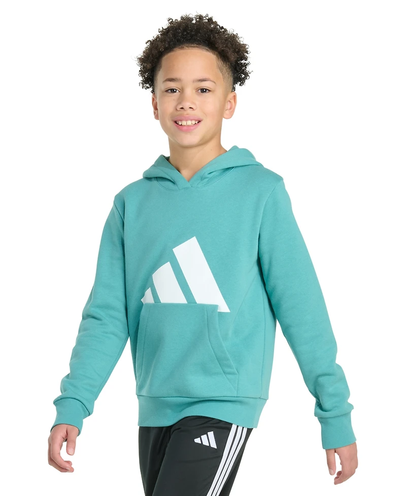 adidas Big Boys Long-Sleeve Essential Logo Fleece Pullover Hoodie