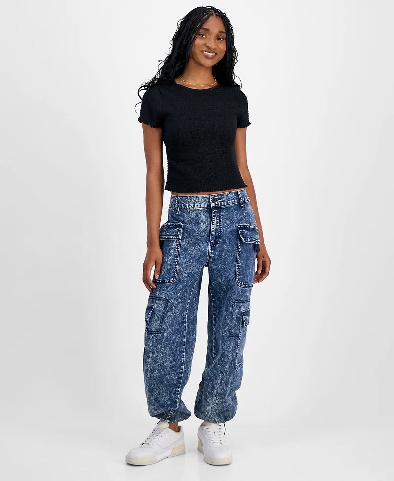 Madden Girl Juniors' Cargo Jogger Jeans