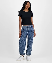 Madden Girl Juniors' Cargo Jogger Jeans