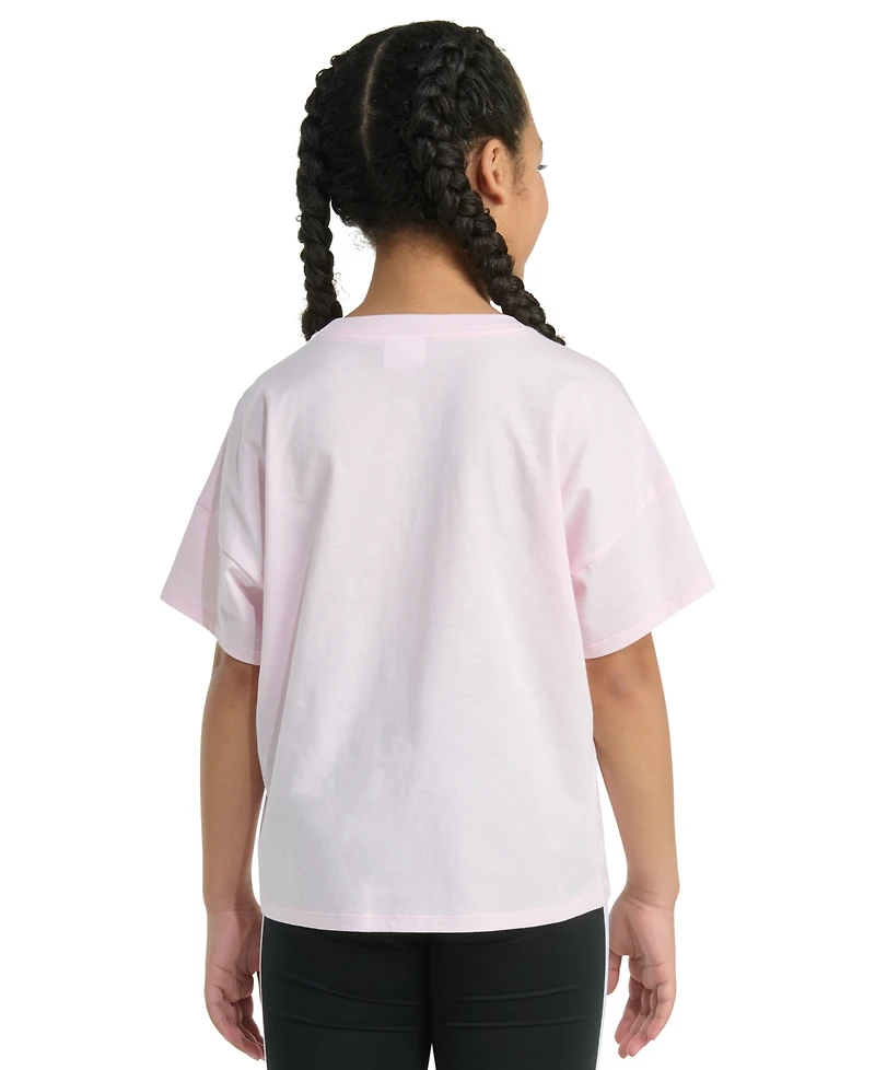 adidas Big Girls Short-Sleeve Drop Shoulder Logo Graphic Cotton T-Shirt