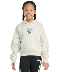 adidas Big Girls Long-Sleeve Heather Multi Graphic Fleece Pullover Hoodie