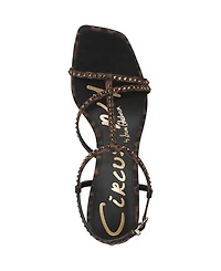 Circus Ny by Sam Edelman Women's Jaida Glitz Strappy Kitten Dress Sandals