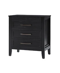 Hulala HomeTheresa Transitional 3-Drawer Nightstand with Hidden Pull-out Drawer