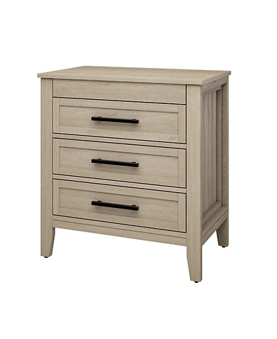 Hulala HomeTheresa Transitional 3-Drawer Nightstand with Hidden Pull-out Drawer