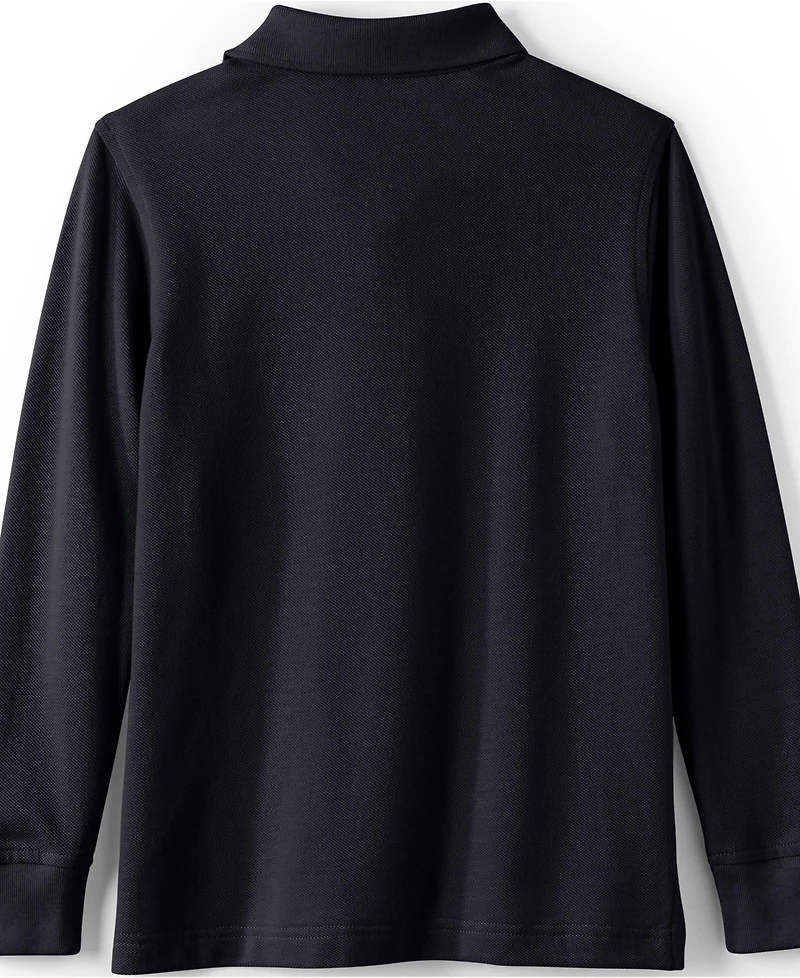 Lands' End School Uniform Kids Long Sleeve Mesh Polo Shirt
