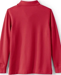 Lands' End School Uniform Kids Long Sleeve Mesh Polo Shirt