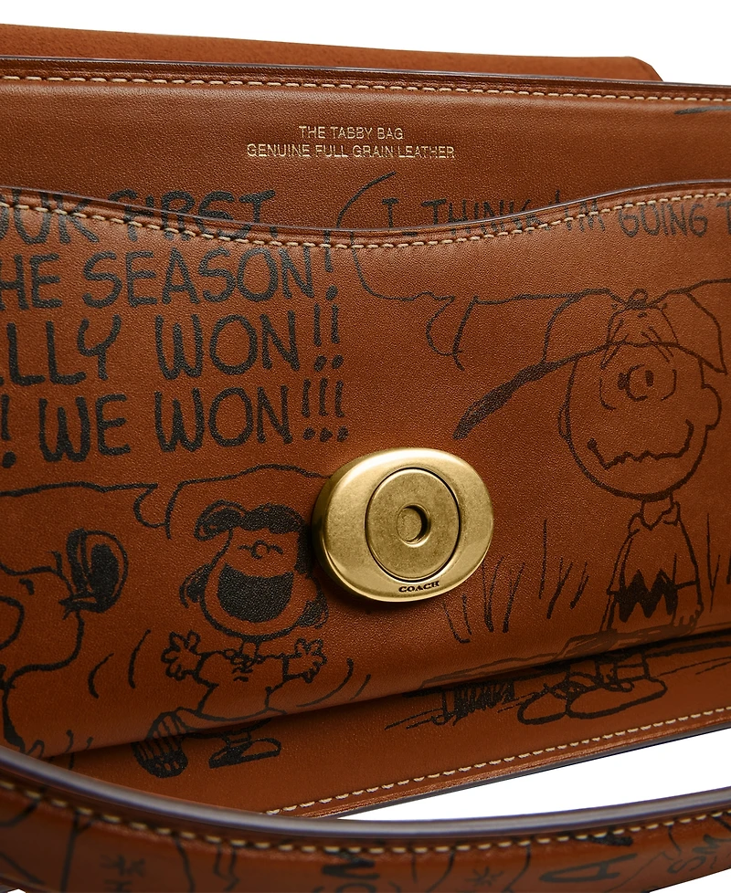 Coach x Peanuts Tabby 26 Shoulder Bag with Newspaper Print