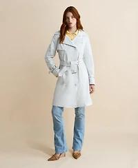Furniq Uk Women's Leather Trench Coat, Created for Macy's