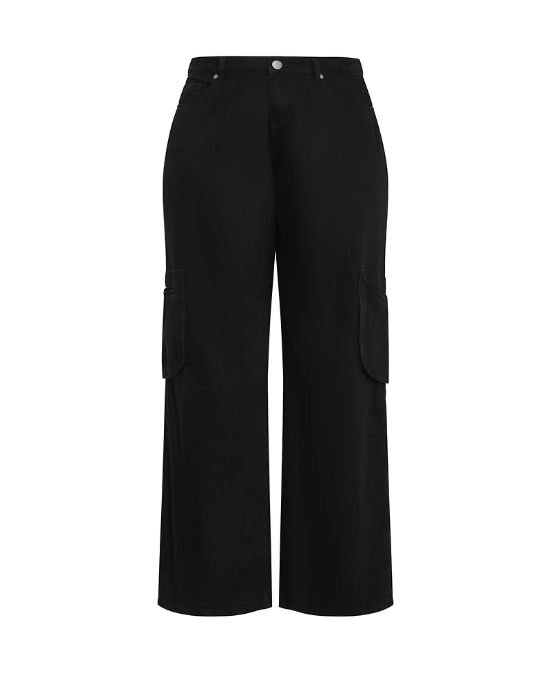 City Chic Plus Clarence Cargo Denim Pant