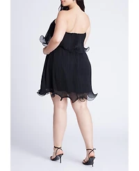 Eloquii Women's Ruffle Hem Mini Dress