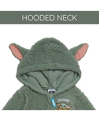 Star Wars Baby Boys The Mandalorian Grogu Cozy Sherpa Zip Up Cosplay Coverall