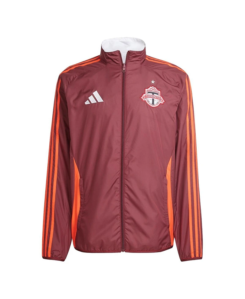 Adidas Men's Red/White Toronto Fc 2025 Anthem Reversible Full-Zip Jacket
