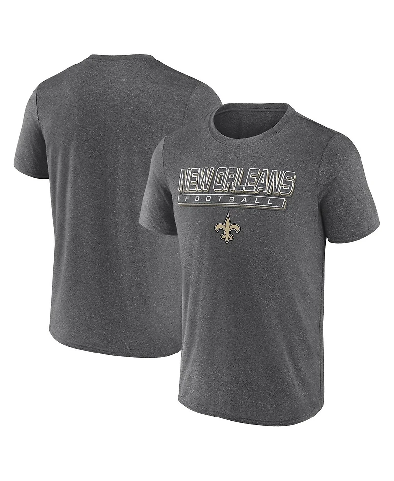 Fanatics Men's Heather Charcoal New Orleans Saints Quick Repeat Long Sleeve T-Shirt