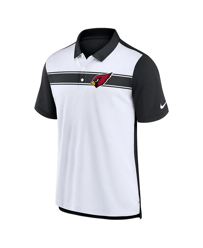 Nike Men's White/Black Arizona Cardinals Rewind Pique Polo Shirt